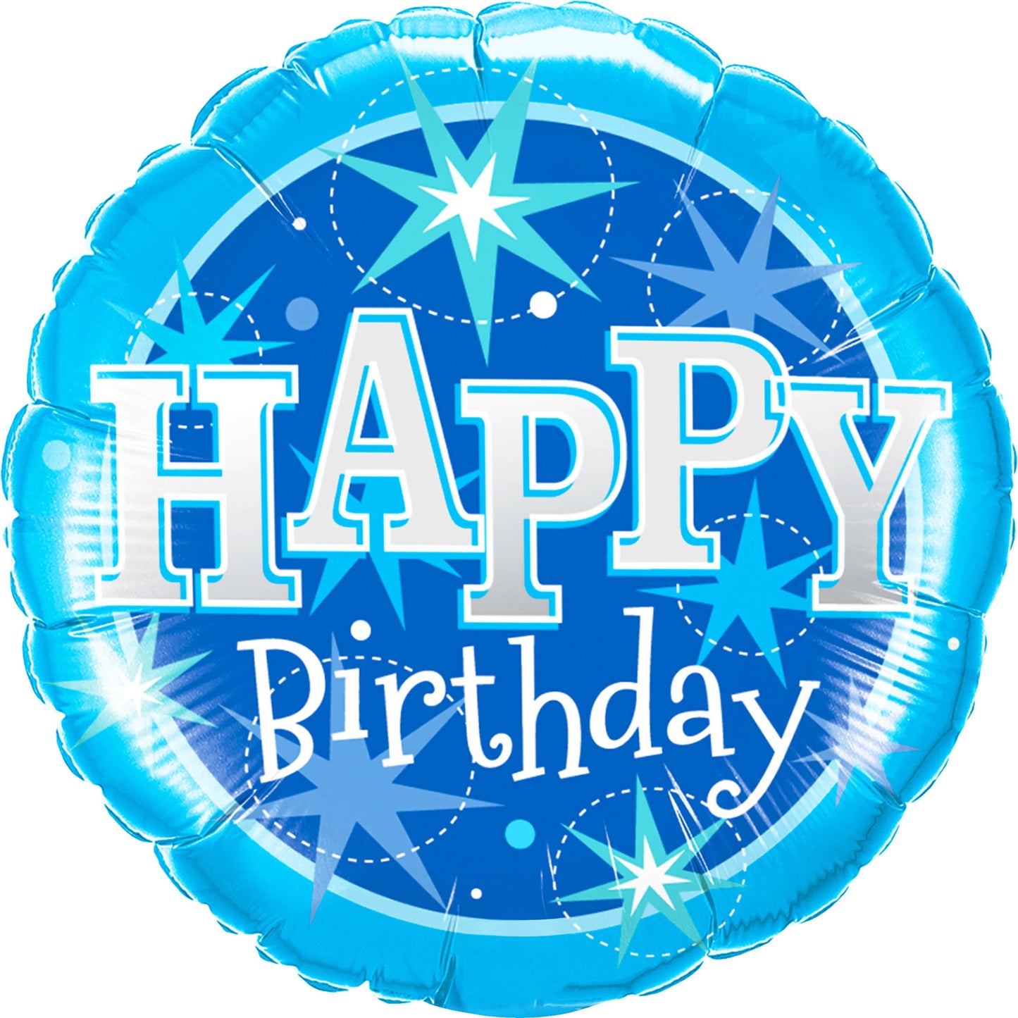 18" Happy Birthday Sparkle Blue Balloon(Helium Inclued)