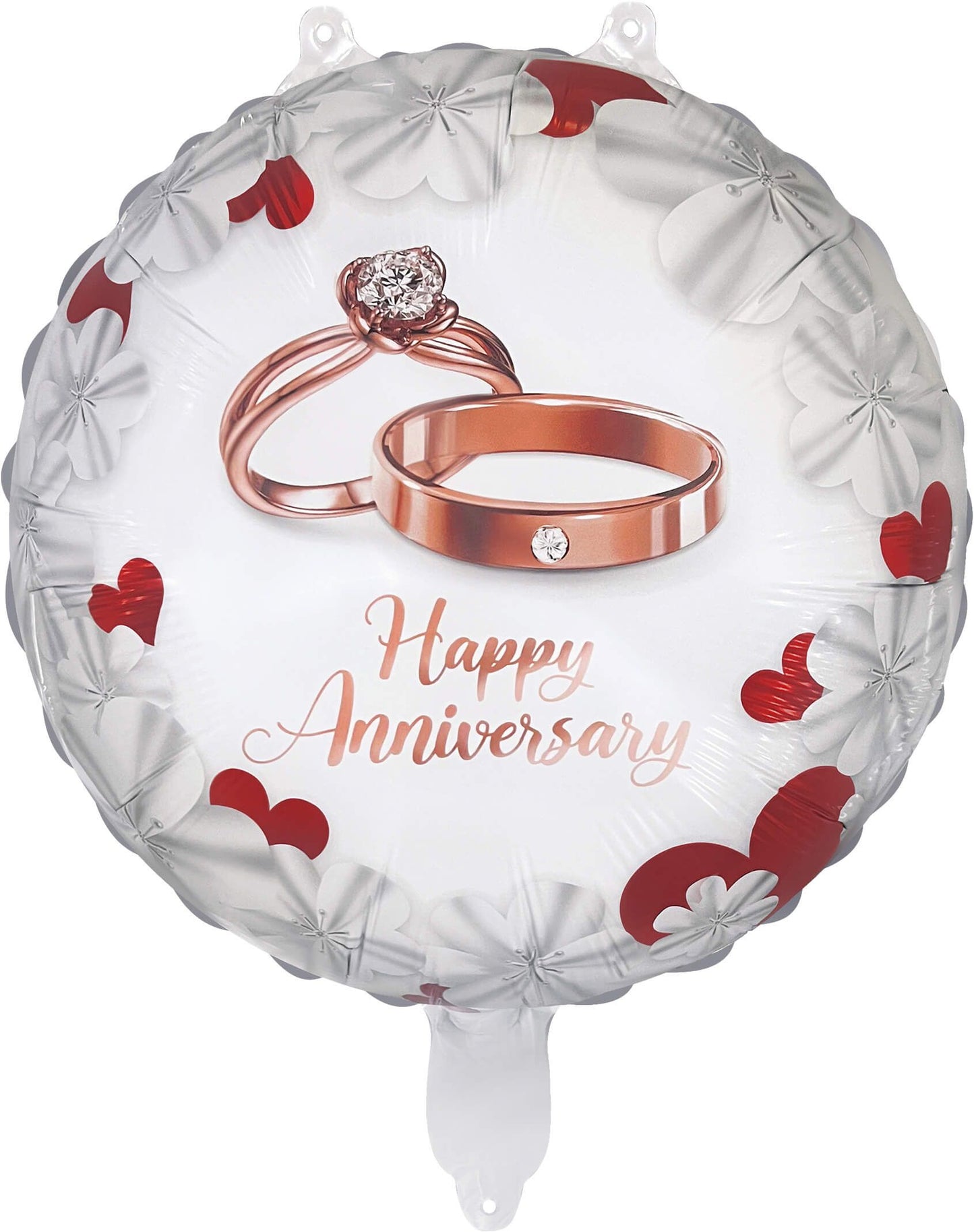 18" Happy Anniversary Rose Gold Weddiong Rings Balloon(Helium Inclued)
